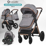 Carucior transformabil 3in1 Coccolle Melora Moonlit grey