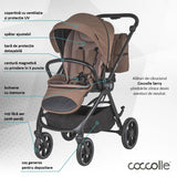 Carucior modular 2in1 Coccolle Serry Light taupe+ Scoica auto iSize Coccolle Knox Black