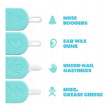 Dispozitiv de curatare, Fridababy, Multifunctional, Cu 4 capete, Pentru unghii, mucoasa nazala, urechi si alte parti ale corpului, Reutilizabil, 0 luni+