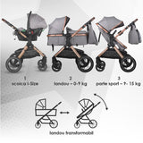 Carucior transformabil 3in1 Coccolle Melora Moonlit grey