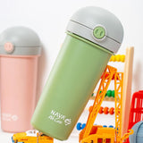 Sticla de plastic cu pai Nava 380ml albastru