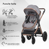 Carucior transformabil 3in1 Coccolle Melora Moonlit grey