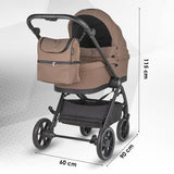 Carucior modular 2in1 Coccolle Serry Light taupe+ Scoica auto iSize Coccolle Knox Black