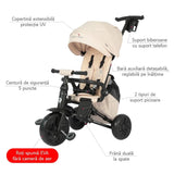 Tricicleta ultrapliabila Qplay Nova MAX Bej