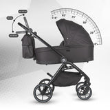 Carucior modular 2in1 Coccolle Serry Jet black+ Scoica auto iSize Coccolle Knox Black