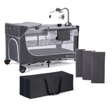 PATUT DE CALATORIE KINDERKRAFT LEODY, CU ACCESORII, GREY