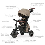 Tricicleta ultrapliabila Qplay Comfo Max Bej inchis