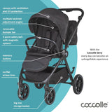 Carucior modular 2in1 Coccolle Serry Jet black+ Scoica auto iSize Coccolle Knox Black