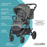 Carucior modular 2in1 Coccolle Serry Moss green+ Scoica auto iSize Coccolle Knox Black