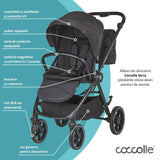 Carucior modular 2in1 Coccolle Serry Jet black+ Scoica auto iSize Coccolle Knox Greystone