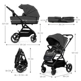 CARUCIOR KINDERKRAFT YOXI 3IN1 (MINK PRO) MOON GREY
