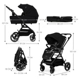 CARUCIOR KINDERKRAFT YOXI 3IN1 (MINK PRO) PURE BLACK