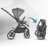 Carucior modular 2in1 Coccolle Serry Moss green+ Scoica auto iSize Coccolle Knox Black
