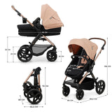 CARUCIOR 3 IN 1 KINDERKRAFT MOOV 2, SAND BEIGE