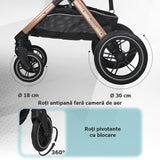 Carucior transformabil 3in1 Coccolle Melora Moonlit grey