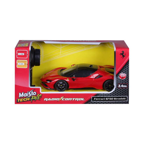 MAISTO MASINUTA CU TELECOMANDA 2.4GHz FERRARI SF90 STRADALE SCARA 1 LA 24