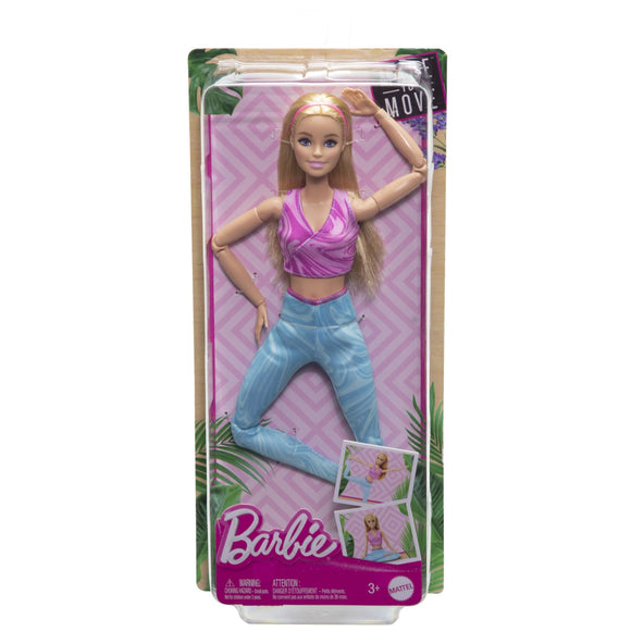 PAPUSA BARBIE MADE TO MOVE BLONDA CU TOP ROZ