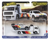 HOT WHEELS TRANSPORTATOR FLEET STREET CU MASINUTA TOYOTA OFF ROAD TRUCK SCARA 1:64