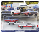HOT WHEELS TRANSPORTATOR CHEVY SILVERADO 3500 88 CU MASINUTA CHEVY NOVA 63 SCARA 1:64