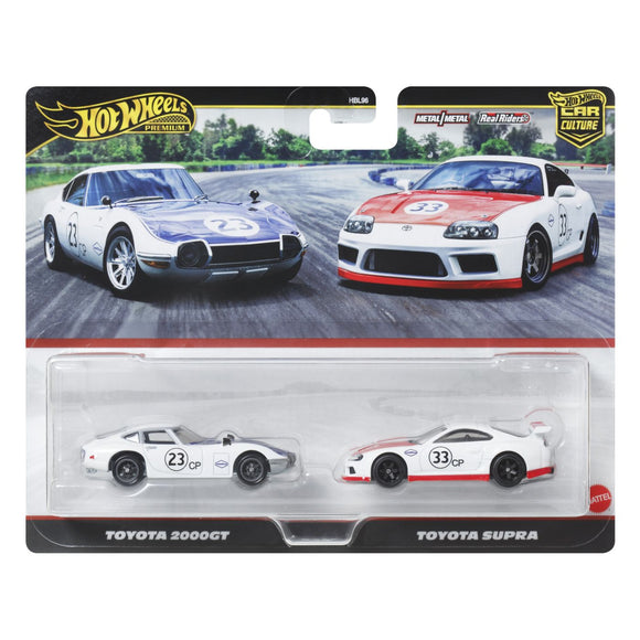 HOT WHEELS PREMIUM SET 2 MASINUTE METALICE TOYOTA 2000GT SI TOYOTA SUPRA SCARA 1 LA 64