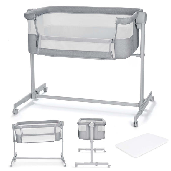 PATUT CO-SLEEPER KINDERKRAFT NESTE UP, FULL LIGHT GREY