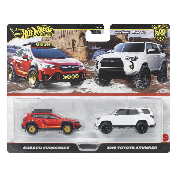 HOT WHEELS PREMIUM SET 2 MASINUTE METALICE SUBARU CROSSTREK SI TOYOTA 4RUNNER  2018 SCARA 1 LA 64