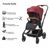 Carucior modular 3in1 Coccolle Saliara Cabernet+ Scoica auto iSize Coccolle Knox Black