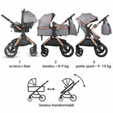 Carucior transformabil 3in1 Coccolle Melora Moonlit grey
