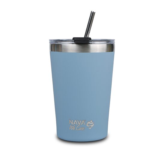 Cana termoizolanta cu pai Nava 450ml albastru