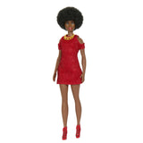 PAPUSA BARBIE FASHIONISTA MULATRA CU PAR AFRO