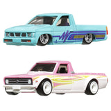 HOT WHEELS PREMIUM SET 2 MASINUTE METALICE DATSUN SUNNY TRUCK SI NISSAN HARDBODY SCARA 1:64