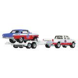 HOT WHEELS TRANSPORTATOR CHEVY SILVERADO 3500 88 CU MASINUTA CHEVY NOVA 63 SCARA 1:64