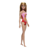 PAPUSA BARBIE BLONDA CU COSTUM DE BAIE ROZ LA PISCINA