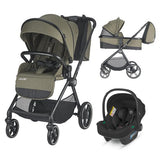 Carucior modular 3in1 Coccolle Lissia Moss green +Scoica auto iSize Coccolle Knox Black