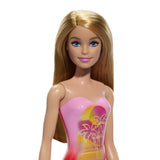 PAPUSA BARBIE BLONDA CU COSTUM DE BAIE ROZ LA PISCINA