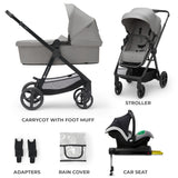 CARUCIOR KINDERKRAFT NEWLY, 4 IN 1, MOONLIGHT GREY