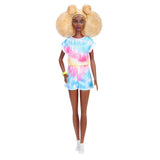 PAPUSA BARBIE FASHIONISTA CU PAR AFRO BLOND