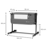 PATUT CO-SLEEPER KINDERKRAFT NESTE GROW, GRI INCHIS