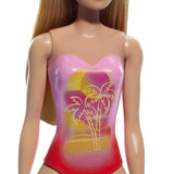 PAPUSA BARBIE BLONDA CU COSTUM DE BAIE ROZ LA PISCINA