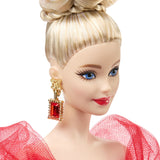 BARBIE SIGNATURE ANIVERSARE 80 DE ANI PAPUSA BARBIE BLONDA CU ROCHIE DE BAL ROSIE