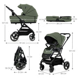 KINDERKRAFT MULTIFUNCTIONAL STROLLER YOXI 2IN1 MYSTIC GREEN