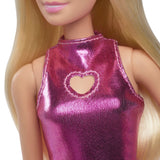 BARBIE FASHIONISTAS PAPUSA BARBIE BLONDA CU ROCHIE ROZ METALIZAT