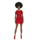PAPUSA BARBIE FASHIONISTA MULATRA CU PAR AFRO