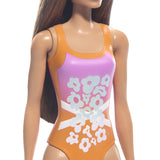PAPUSA BARBIE BRUNETA CU COSTUM DE BAIE INFLORAT