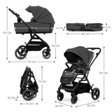 CARUCIOR KINDERKRAFT YOXI 2IN1, MOONLIGHT GREY
