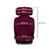 SCAUN AUTO I-SIZE, 76-150 CM, KINDERKRAFT ONETO 3, ISOFIX, CHERRY PEARL
