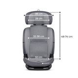 SCAUN AUTO I-SIZE, 76-150 CM, KINDERKRAFT ONETO 3, ISOFIX, COOL GREY