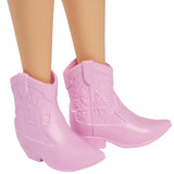 PAPUSA BARBIE FASHIONISTA CU PARUL MOV SI ROCHITA CU FLUTURASI