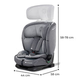 SCAUN AUTO I-SIZE, 76-150 CM, KINDERKRAFT ONETO 3, ISOFIX, COOL GREY