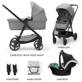 CARUCIOR KINDERKRAFT NEWLY, 3 IN 1, LIGHT GREY